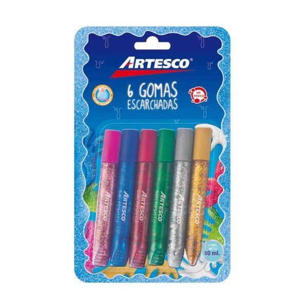 GOMA ESCARCHADO ESTUCHEX6 10ML ARTESCO