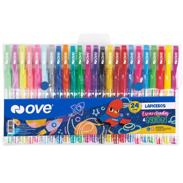 LAPICEROS ESCARCHADOS X 24 ARTESCO